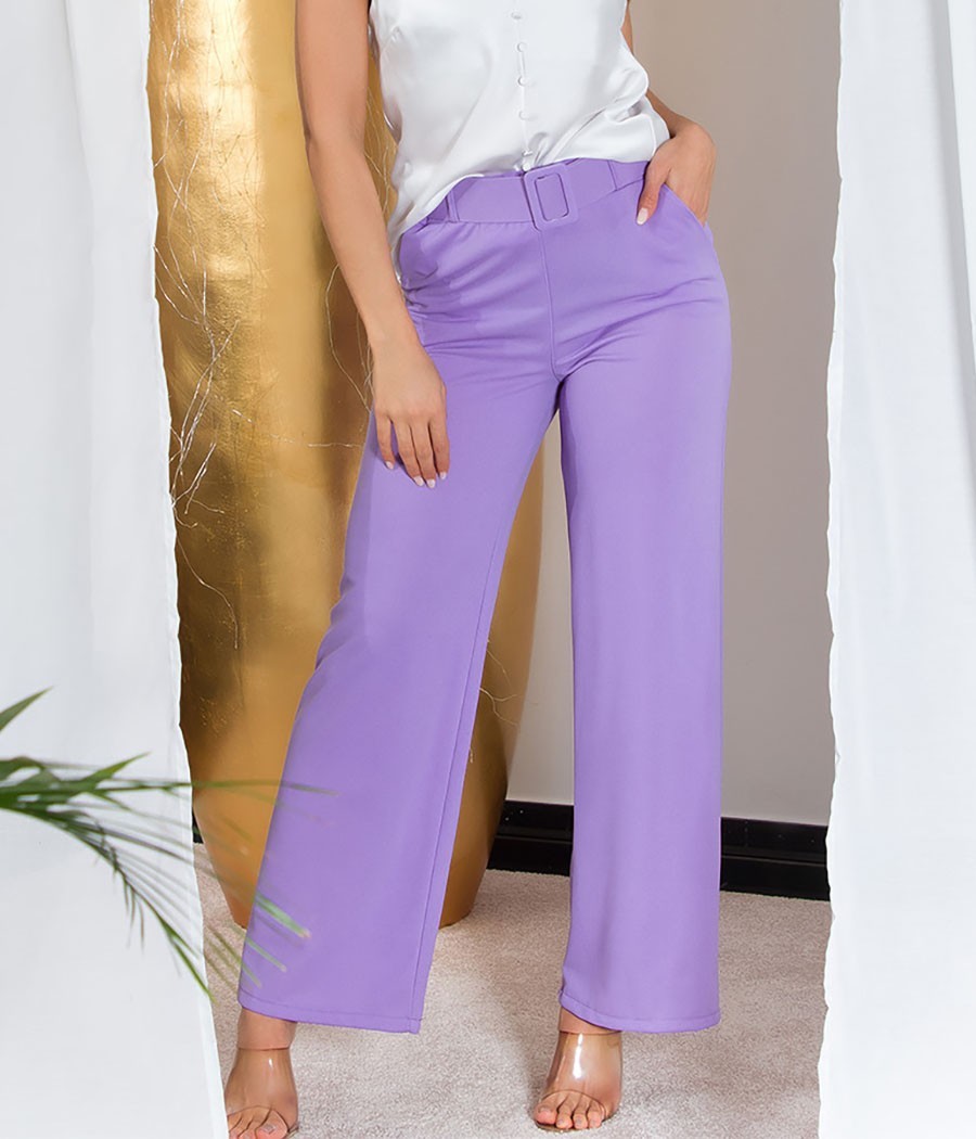 Pantalon ample élégant avec ceinture